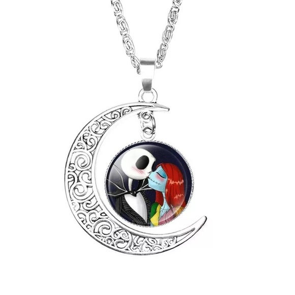 Nightmare Before Christmas Necklace Jack and Sally Meant to be. - Picture 9 of 16